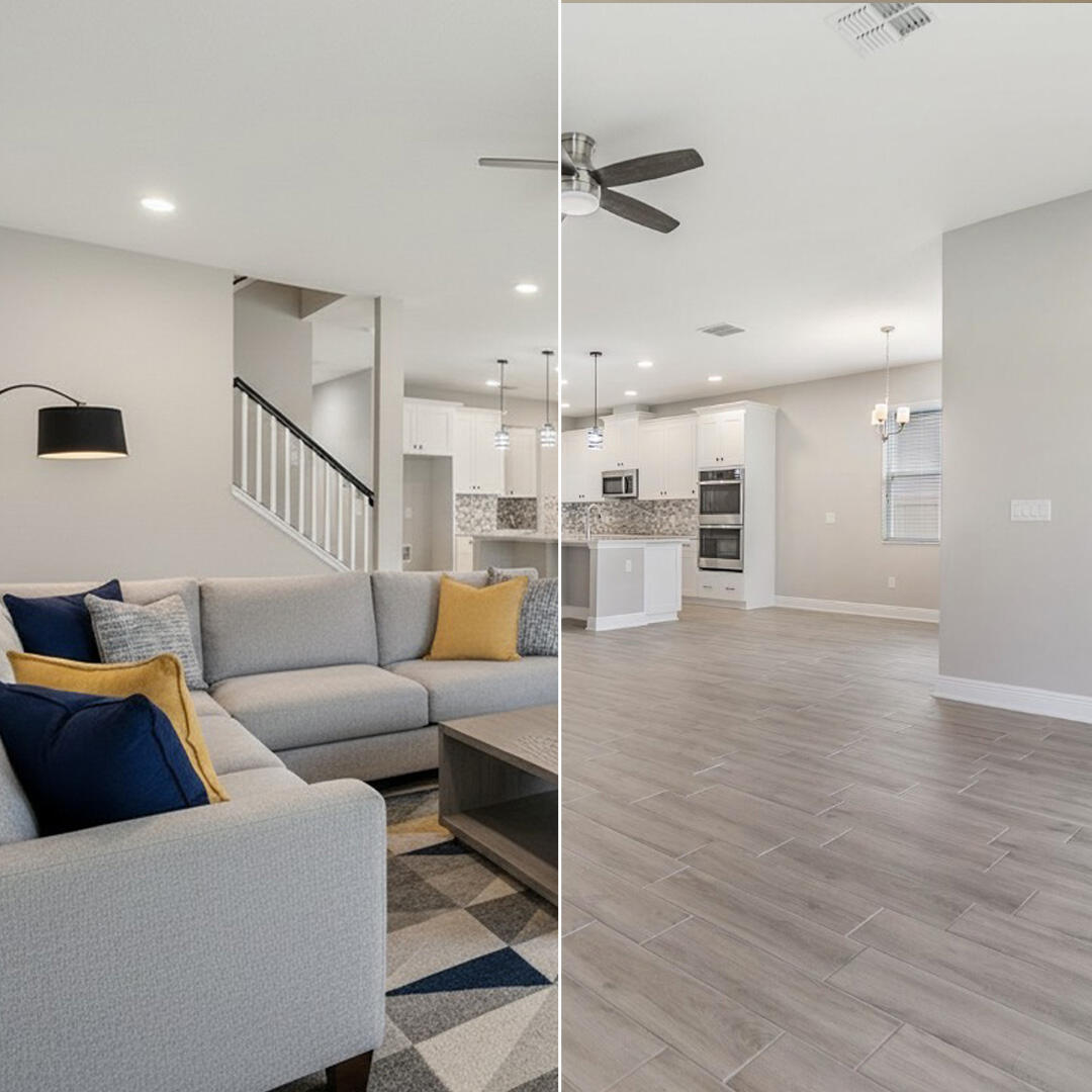 Empty to Staged Rooms